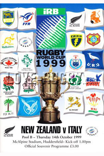 1999 New Zealand v Italy  Rugby Programme